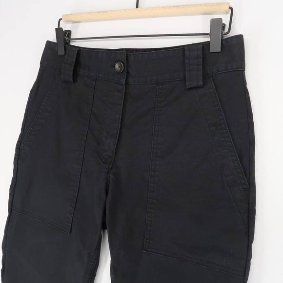 ALC Brayden Pants Womens 6 Black High Rise Straight Leg Cotton Twill Utility - Picture 3 of 10